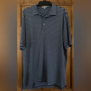 Peter Millar Blue and White Summer Comfort Polo Shirt